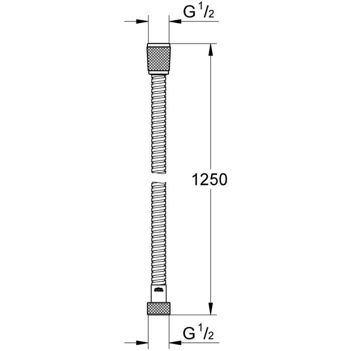 Flexible de douche - GROHE - 22106000 - 1,25 m - VitalioFlex - Métal Long-Life
