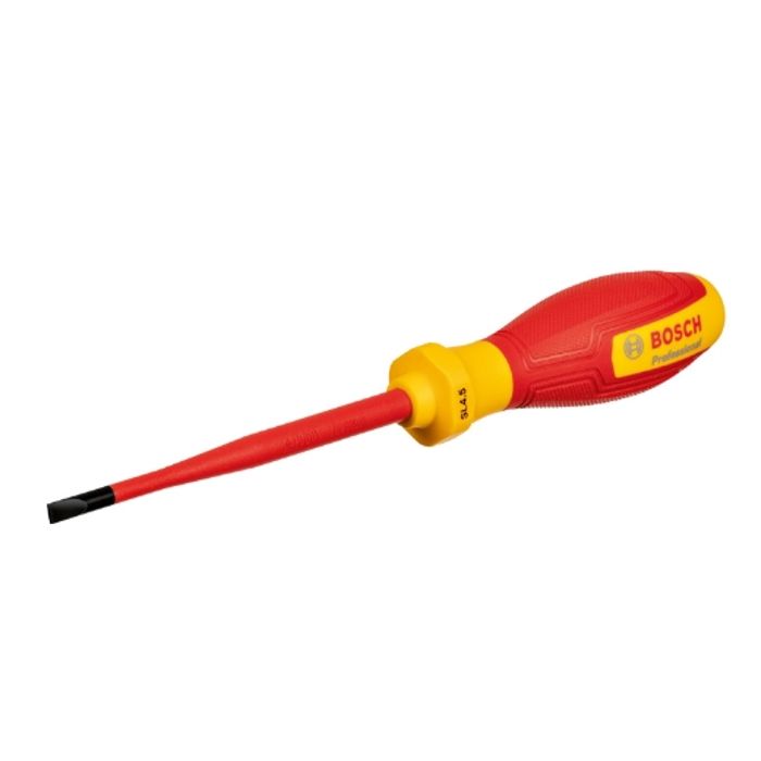 Bosch Professional tournevis VDE plat 4,5x100 (certifié jusqu'a 1 000 V, isolé avec un élastomere thermoplastique (TPE))