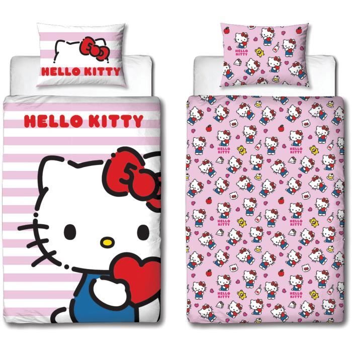 Parure de couette Hello Kitty 25 x 5 x 30 cm Rose Lit 2 persones 2 Pièces