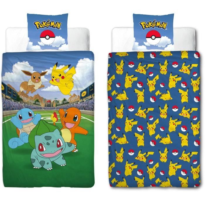 Parure de couette Pokémon 25 x 4 x 30 cm Multicouleur Lit 2 persones 2 Pièces