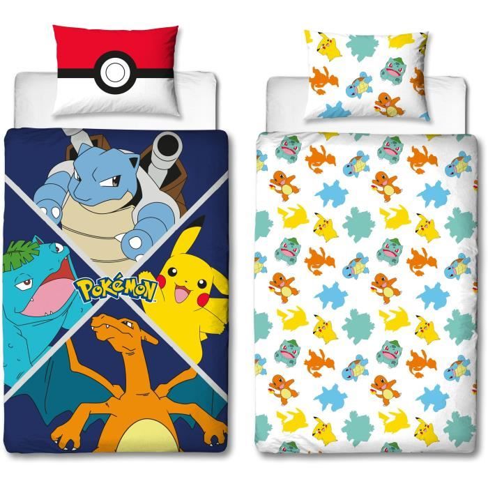 Parure de couette Pokémon 25 x 4 x 30 cm Multicouleur Lit 2 persones 2 Pièces