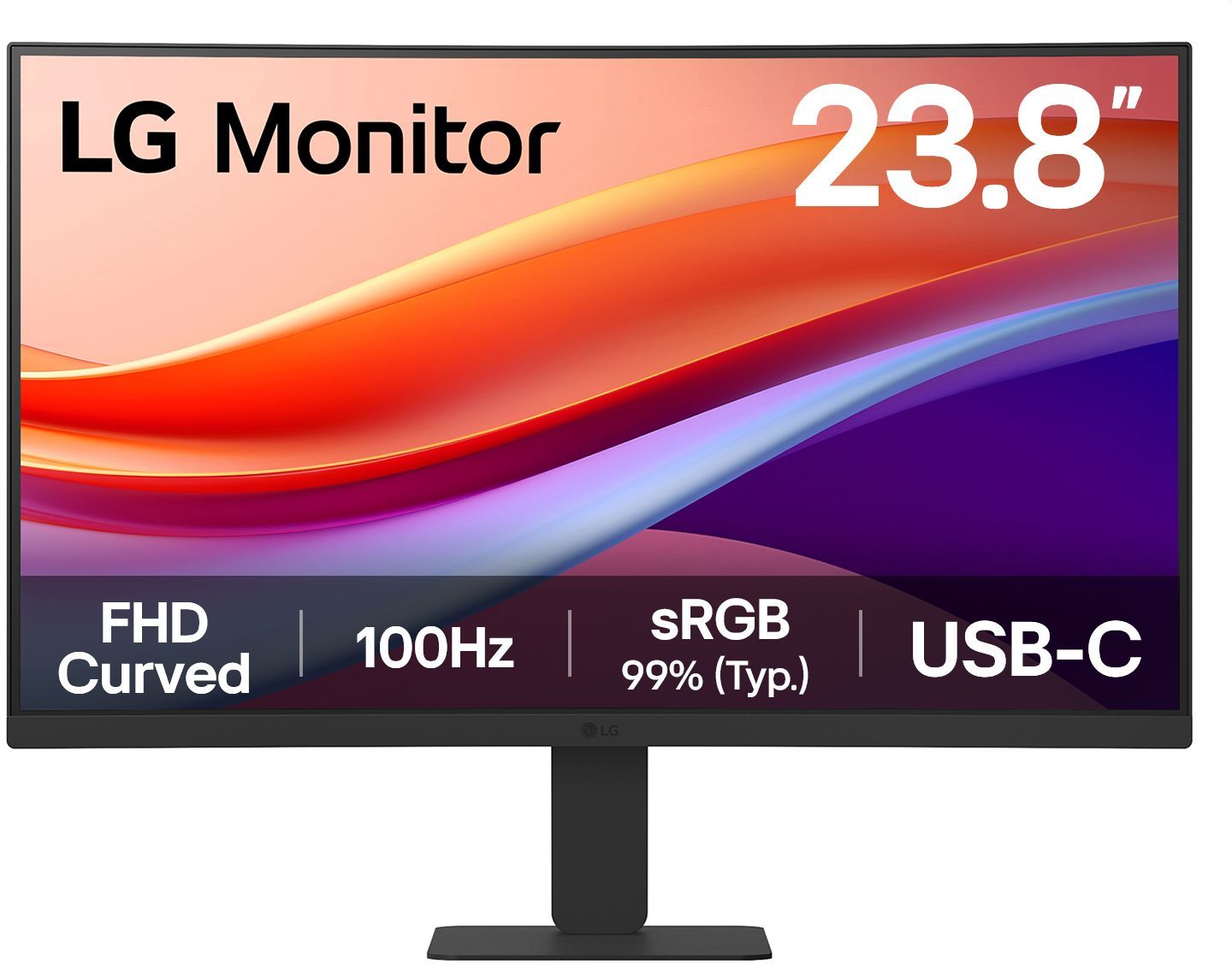 Ecran PC incurvé - LG - 24'' - FHD - 100Hz - Dalle VA - 5ms