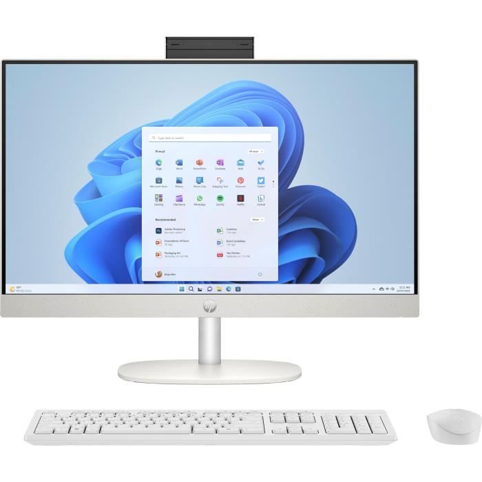 PC Tout-en-un HP 24-cr0081nf - Windows 11 - 23,8 FHD IPS - Ryzen 7 7730U - RAM 16Go - Stockage 512Go + Clavier et souris sans fil