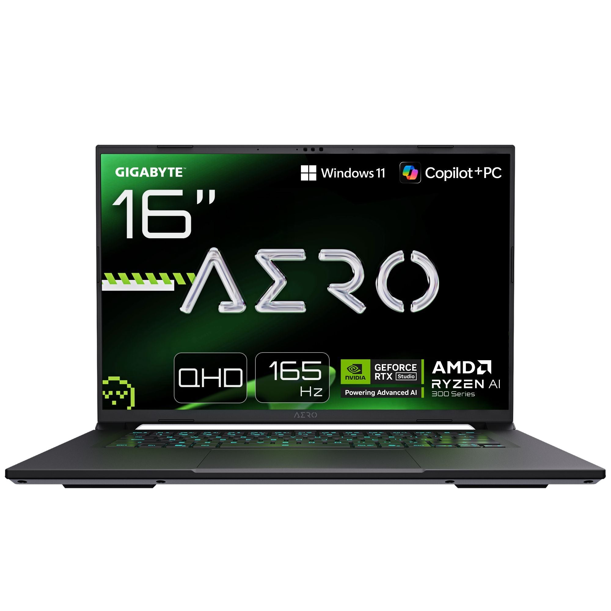 PC Portable gamer GIGABYTE AERO X16 1WH93FRC94AH - 16'' QHD+ 165HZ - RTX5070 - AMD RYZEN AI 7 350 - 16Go - 1To SSD - Win 11 FAMILLE