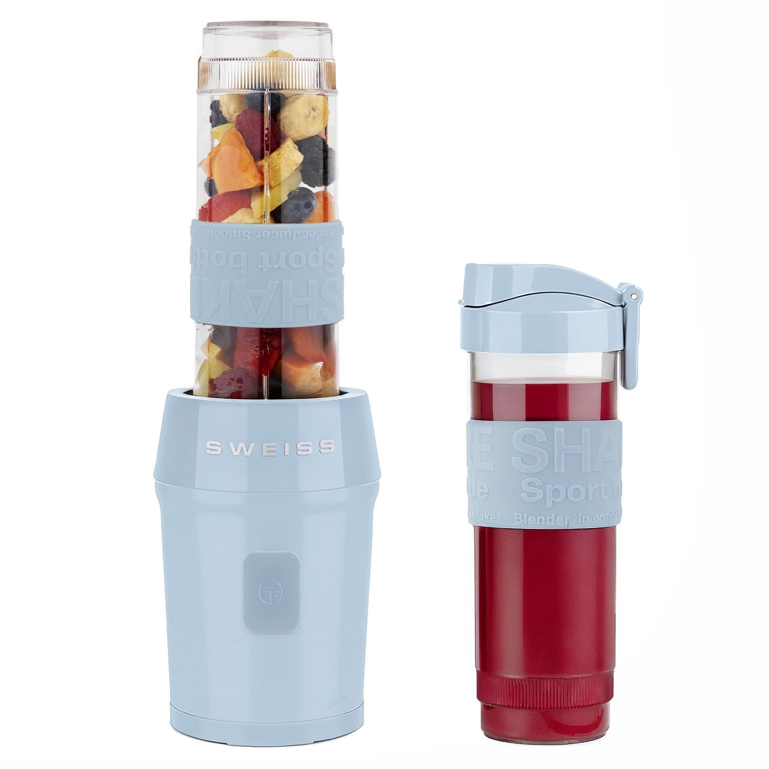 Mini-blender - SWEISS - MOOV6 - 300 W - 570 ml - 2 gourdes - Bleu