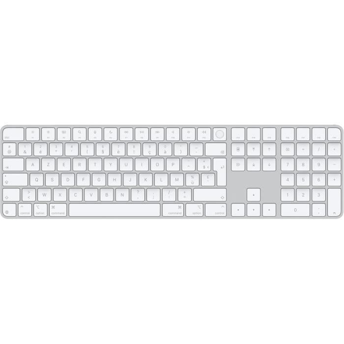 Apple Magic Keyboard with Touch ID and Numeric Keypad - Clavier - USB-C - sans fil - Bluetooth - AZERTY - Français - clés blanches