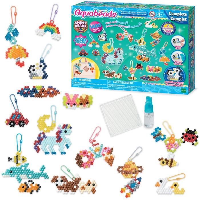 Aquabeads Mes porte-clés et suspensions, Coffret création, perles qui collent avec de l'eau, 35025, des 4 ans