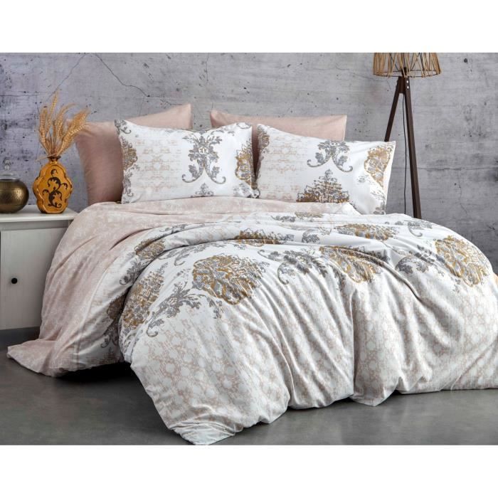 Parure de couette Marron Lit king size 3 Pièces