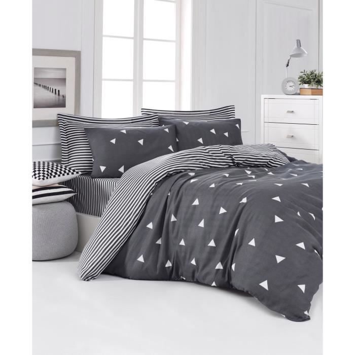 Parure de couette Gris Lit king size 3 Pièces
