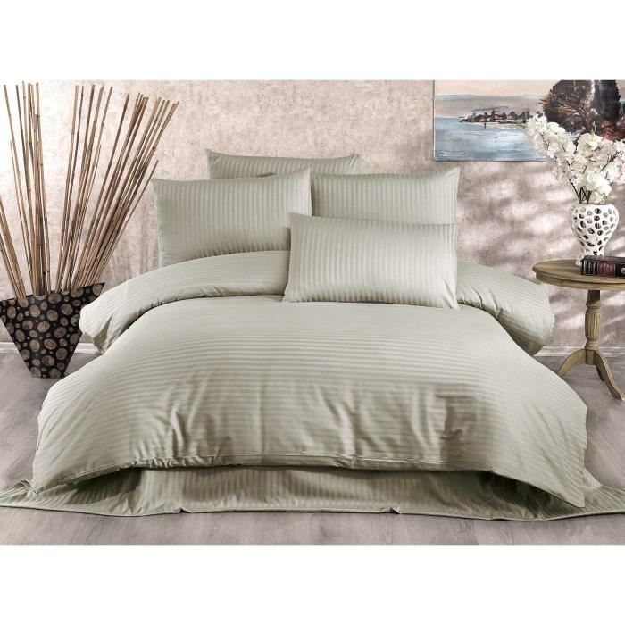 Parure de couette Beige Lit king size 3 Pièces