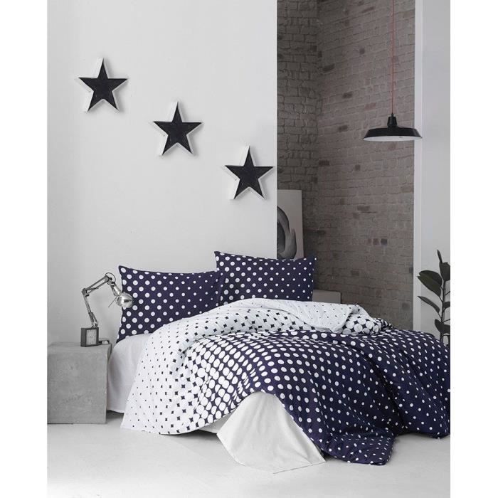 Parure de couette Bleu Lit king size 3 Pièces