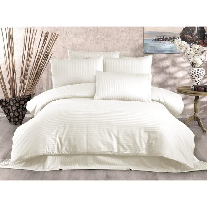 Parure de couette Crème Lit king size 3 Pièces