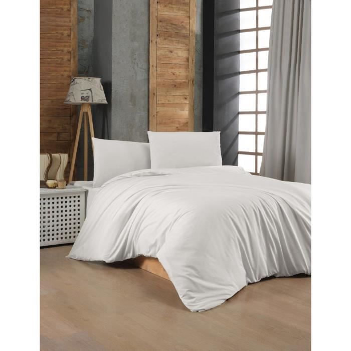 Parure de couette Blanc Lit king size 3 Pièces