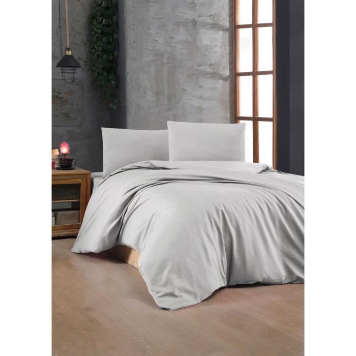 Parure de couette Gris Lit king size 3 Pièces