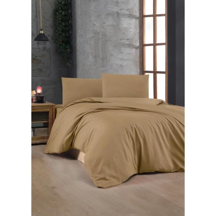 Parure de couette Marron Lit king size 3 Pièces