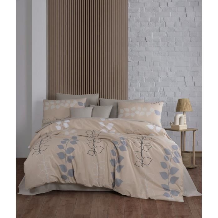 Parure de couette Beige Lit king size 3 Pièces