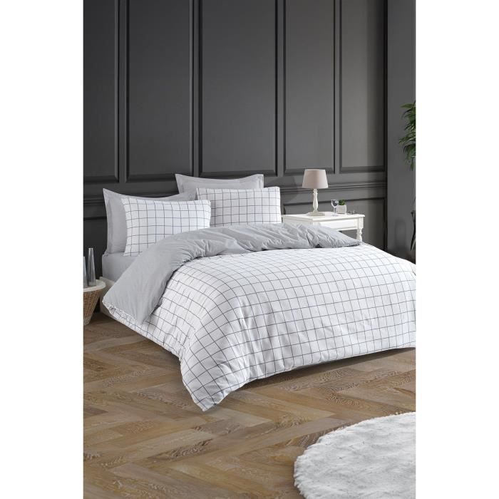 Parure de couette Gris Lit king size 3 Pièces