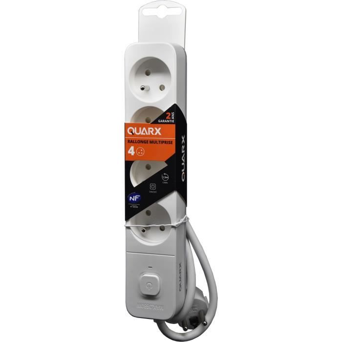 Rallonge 4 prises Schuko avec interrupteur QUARX (3 m)