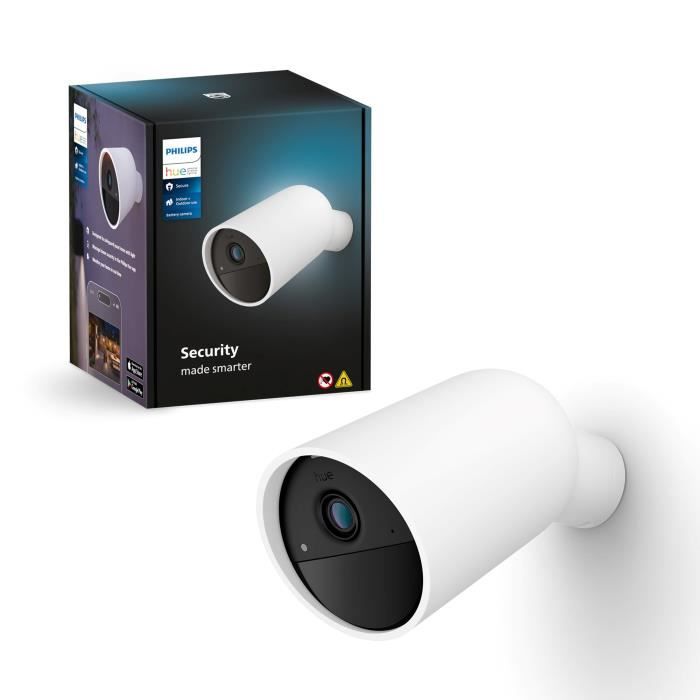 Caméra sans fil - Philips Hue - Secure - HD 1080P - Intérieure ou extérieure - Contrôle avec une seule application - Blanc