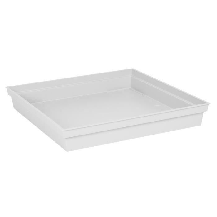 EDA Soucoupe carrée TOSCANE - 40 x 40 x 5,9 cm - Blanc