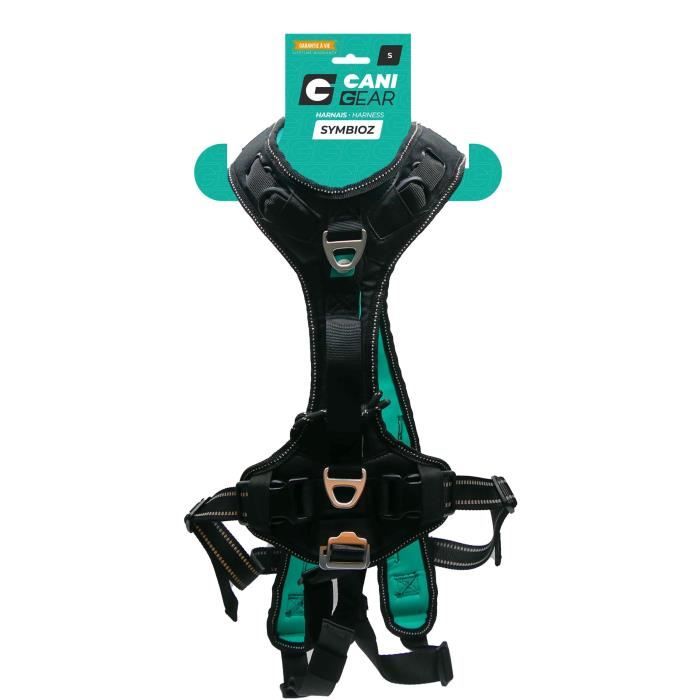 Harnais pour chien - SYMBIOZ - S - Noir / Bleu
