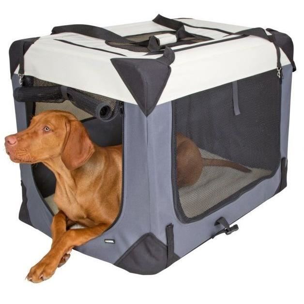 KERBL - Box de transport pour chien - JOURNEY - 70 x 52 x 52 cm - Gris / Beige