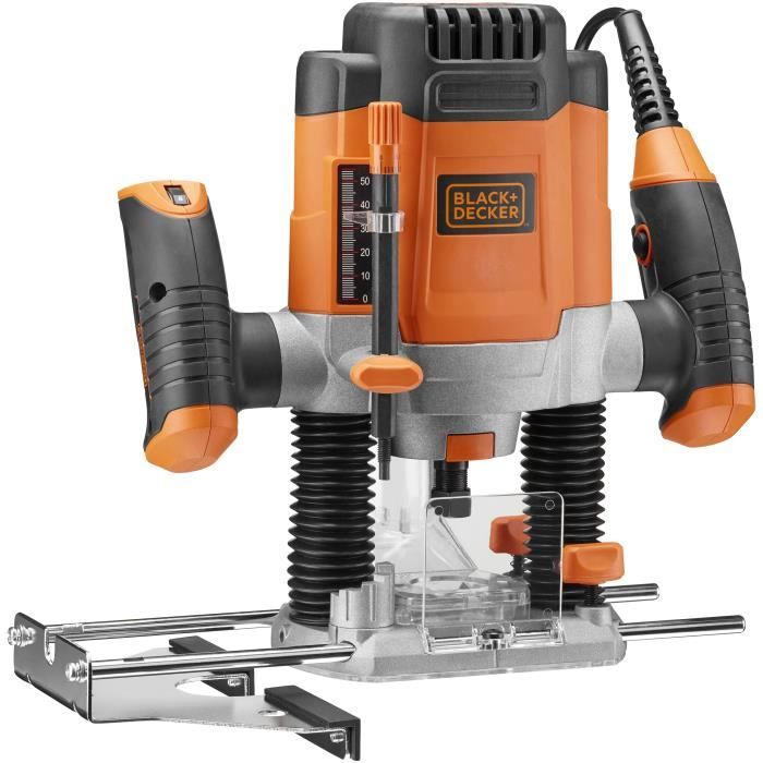 Défonceuse filaire - BLACK+DECKER - KW1200E-QS - 1200W - 7 accessoires
