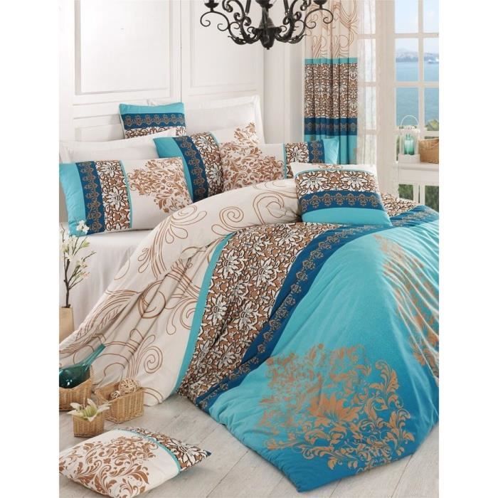 Parure de couette Turquoise Lit king size 3 Pièces