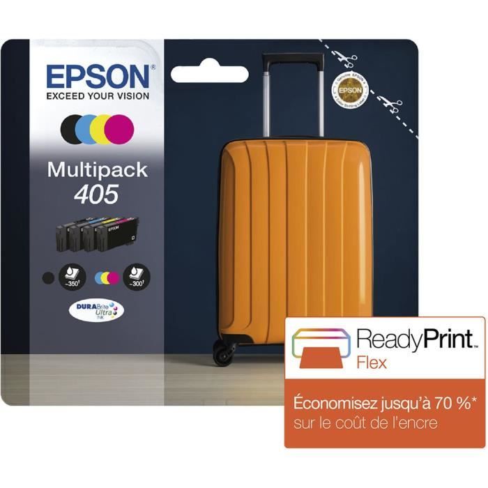 Pack 4 cartouches d'encre Epson DuraBrite Ultra Valise 405 (Noir + Couleurs)
