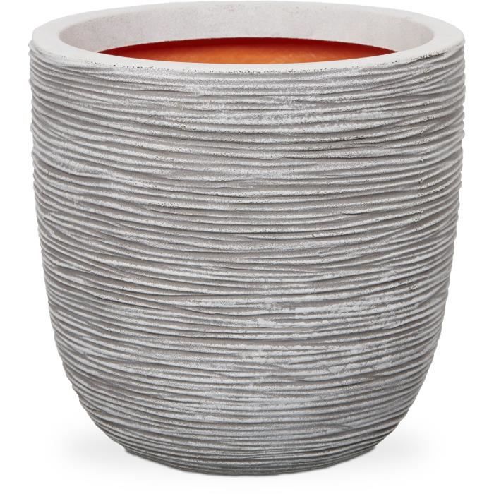 CAPI EUROPE Jardiniere NATURE RIB -  35x34 cm - Ivoire