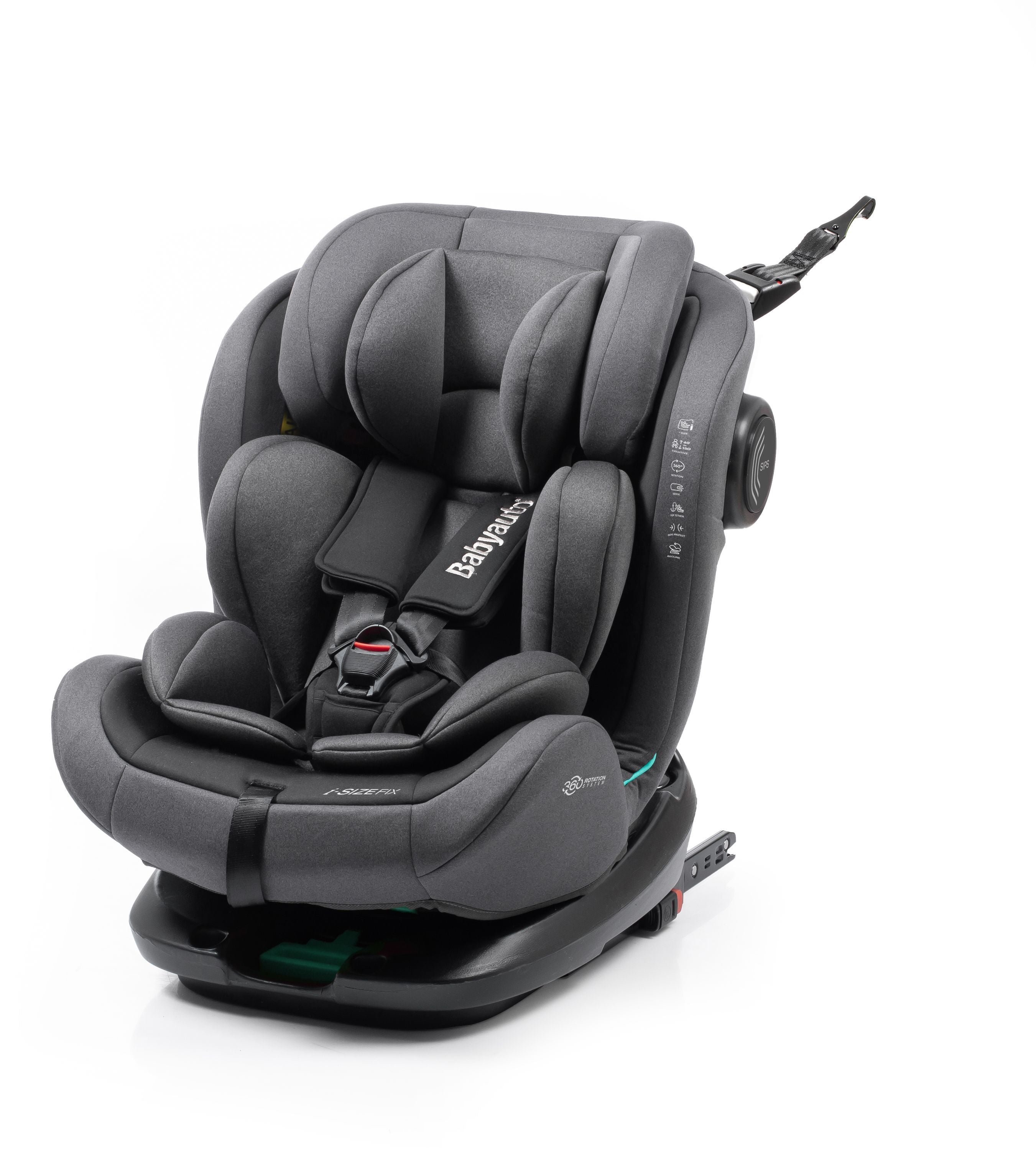 Siege auto - BABYAUTO - Torna - Groupe 0/1/2/3 - I-Size - 40/150 cm - Pivotant a 360° - Multi-étages - Gris