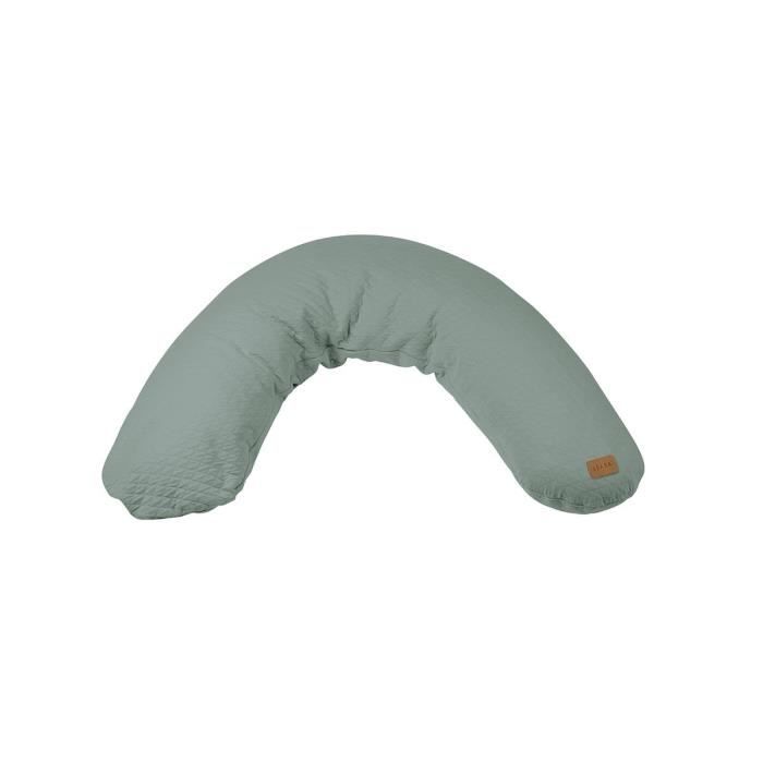 BÉABA - Big Flopsy - Coussin de grossesse et d'allaitement - Fleur de coton - 180 cm - Vert Sauge