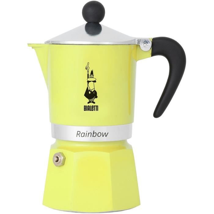 Cafetière Italienne Bialetti Rainbow Jaune Métal 6 Tasses