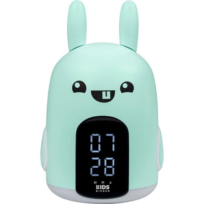 Réveil & Veilleuse Baxter le lapin - BIGBEN -  3 mélodies  - Intensité lumineuse réglable - Affichage heure