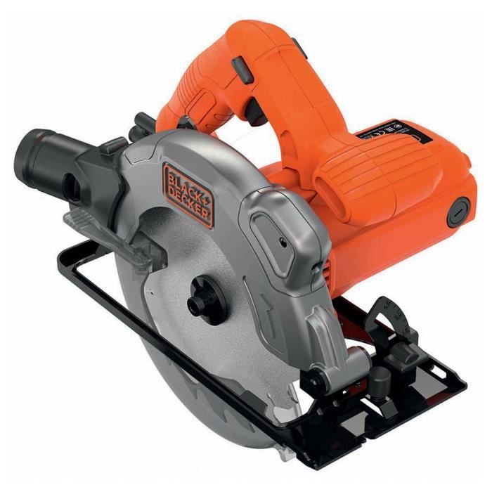Scie circulaire filaire - BLACK&DECKER - CS1250LK-QS - 1250W - Profondeur de coupe 42mm - 66mm - Avec coffre de rangement