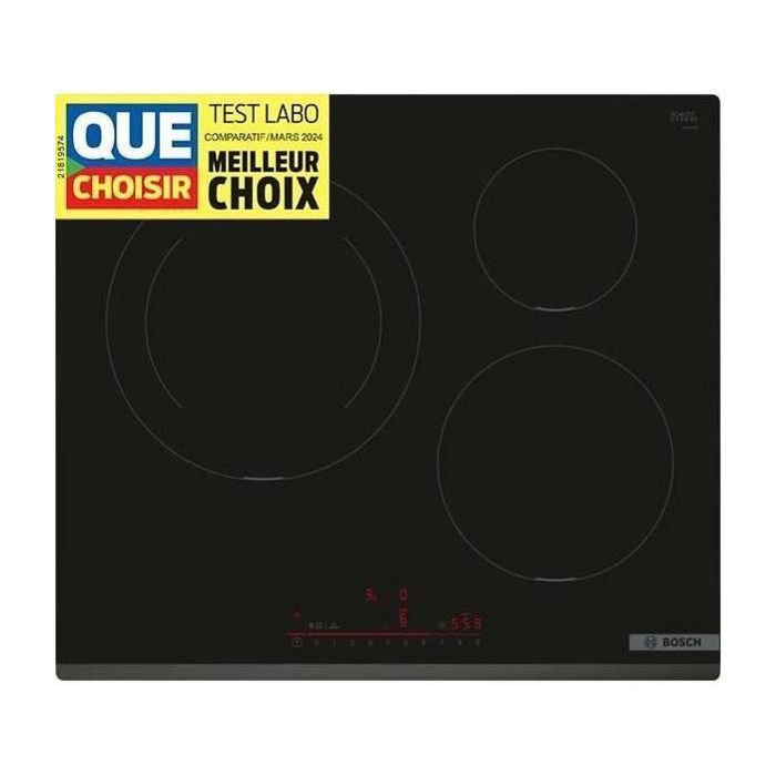 Table induction BOSCH - 3 foyers - L59 x P52 cm - PIJ631HB1E