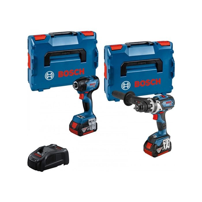 Combi-Kit 2 Outils 18V - Perceuse visseuse sans fil GSR 18V-110C + Boulonneuse sans fil GDR 18V-210C + 2 Batteries GBA 18V 5.0Ah +