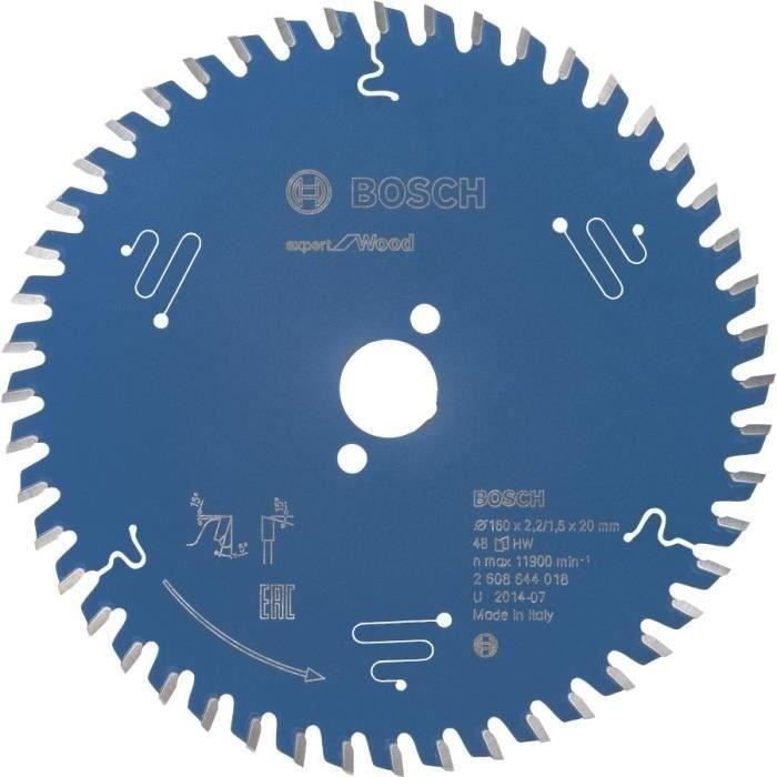 Lame de scie circulaire - BOSCH - 2608644018 - 160 x 20 x 1,6 mm - 48 dents - Carbure de tungstene