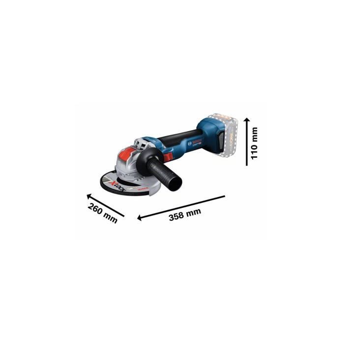 Meuleuse angulaire - BOSCH PROFESSIONAL - GWX 18V-10 - 1000 W - 125 mm - Sans batterie