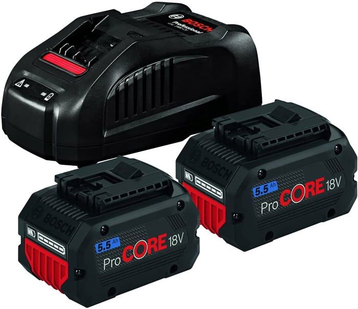 Ensemble chargeur et batterie rechargeable BOSCH ProCORE 1600A0214C 18 V 5,5 Ah