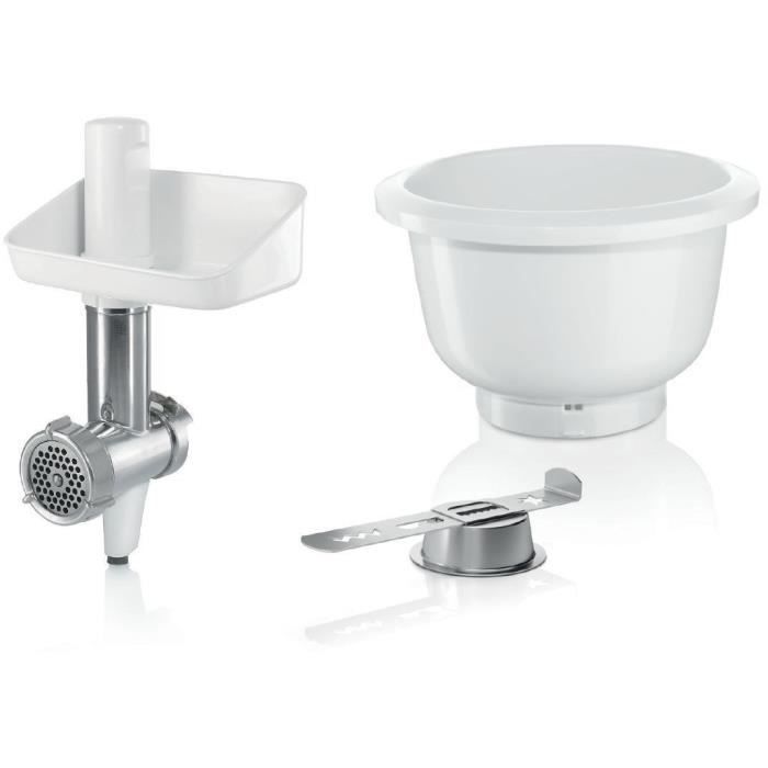 Accessoires Baking Sensation - BOSCH - MUZ5BS1 - Hachoir a viande - Grille 5 mm - Accessoire biscuit 4 formes - Bol  3,9 L