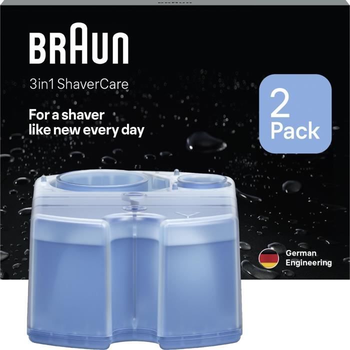 Cartouche de nettoyage - BRAUN - CCR2 Recharges clean & renew - Pour station SmartCare - Pack de 2