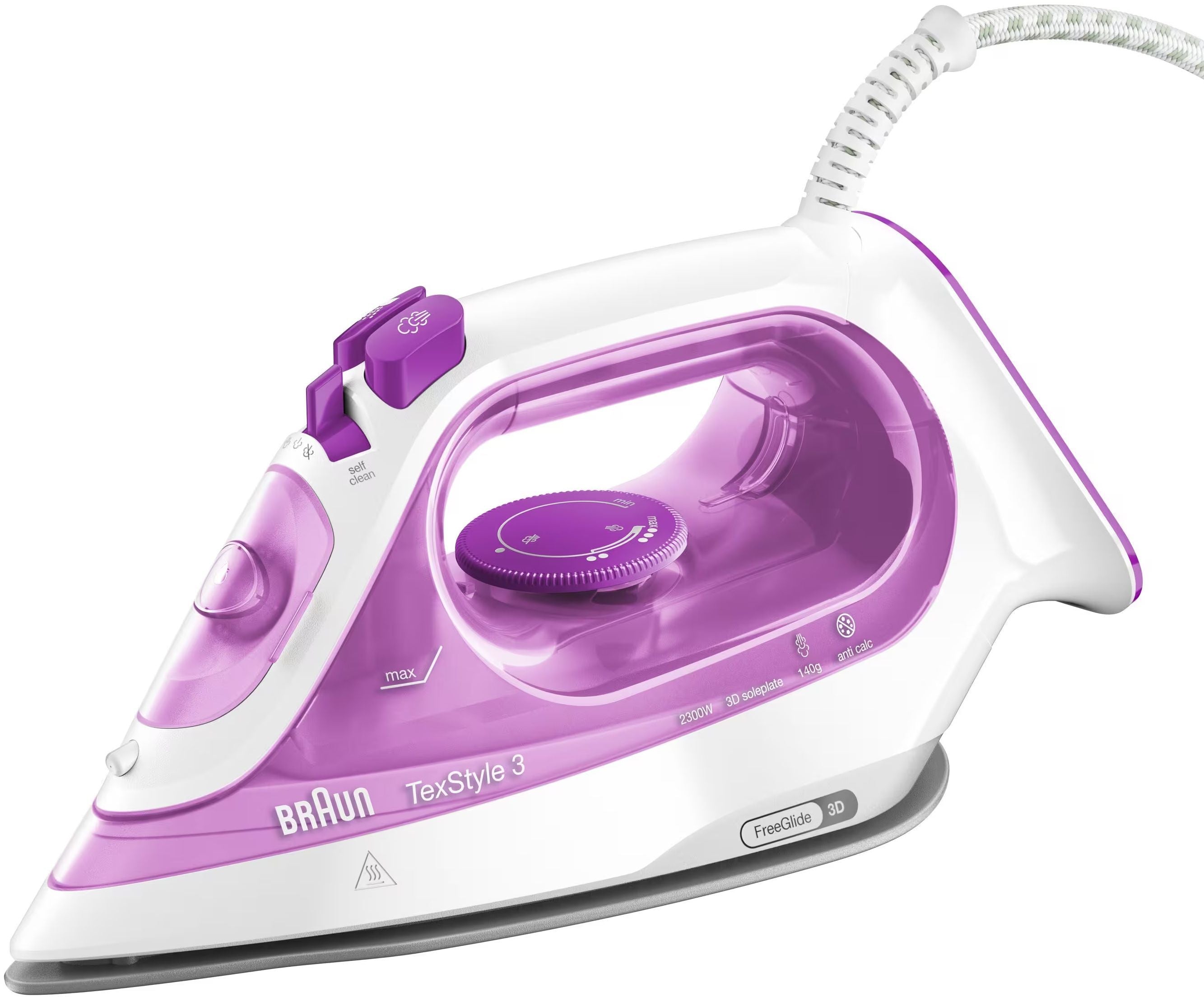 Fer Vapeur BRAUN SI3030PU - TexStyle - Systeme anti-tartre - débit vapeur 45g/min