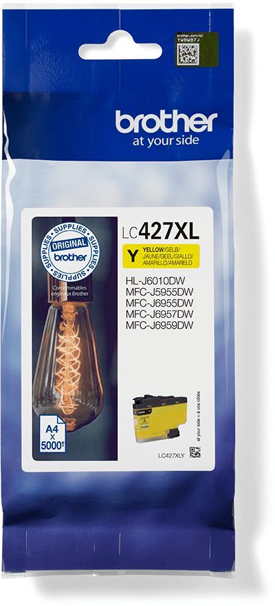 Cartouche d'encre LC427XLY - BROTHER - Jaune - 5000 pages - Pour Brother MFC-J6955DW, MFC-J6957DW, MFC-J5955DW et HL-J6010DW