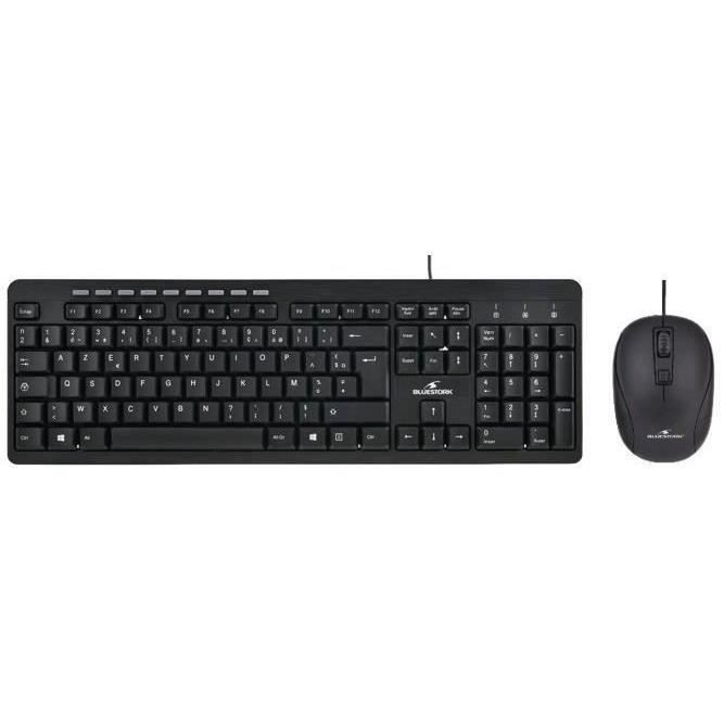 clavier et souris Bluestork BSPACKFIRSTII Noir Français AZERTY