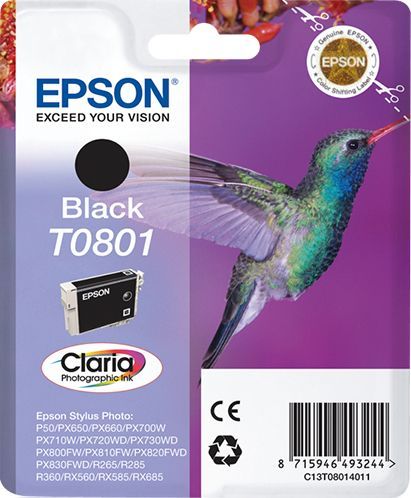 EPSON Cartouche d'encre T0801 Noir - Colibri  (C13T08014011)