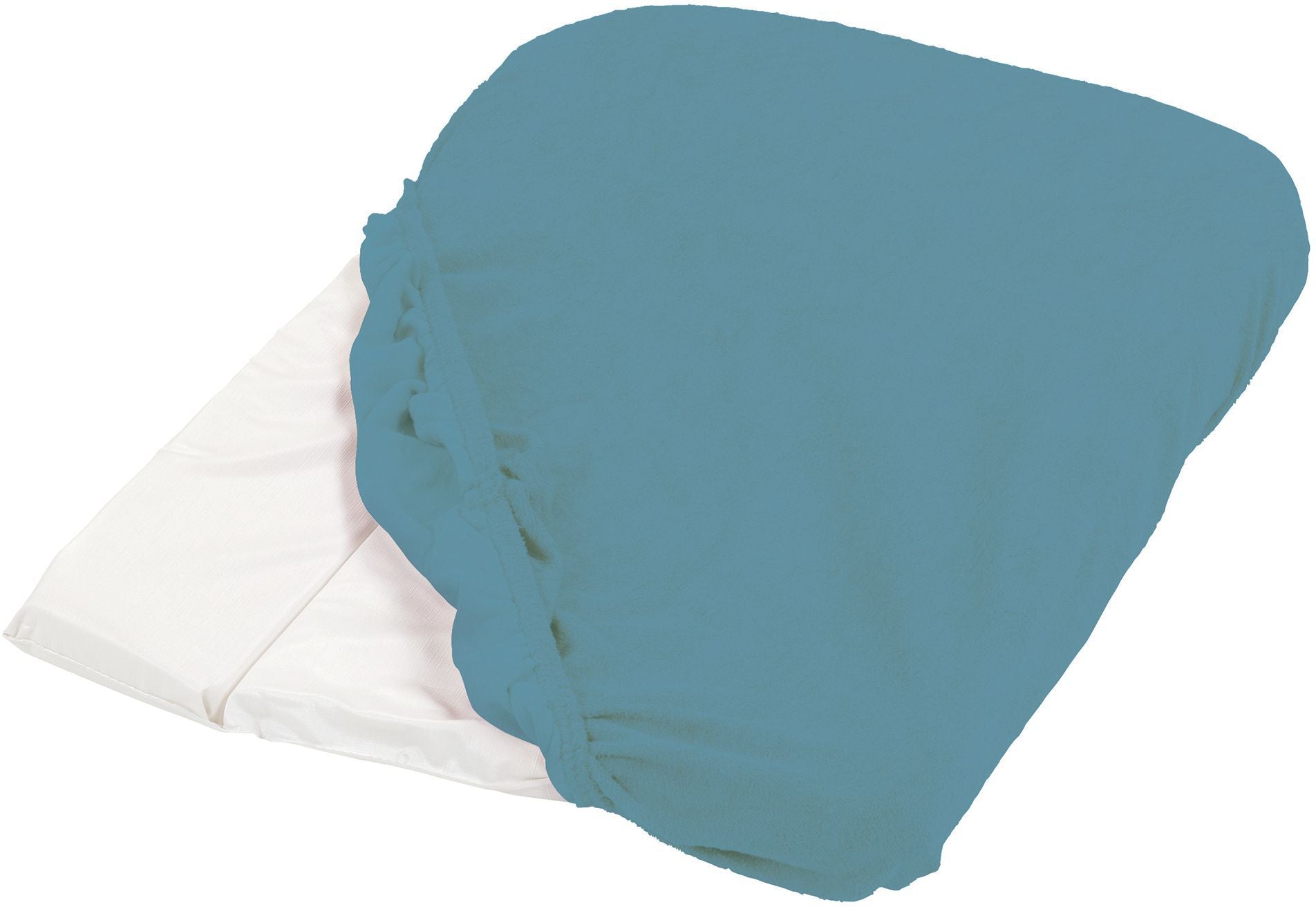 Housse de matelas a langer - CANDIDE - Eponge - 50 x 75 cm - Bleu canard