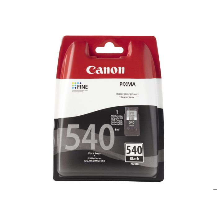 Canon PG-540 - 8 ml - noir - original - cartouche d'encre - pour PIXMA MG2250, MG3250, MG3510, MG3550, MG3650, MG4250, MX395, MX455, MX475, MX525, MX535