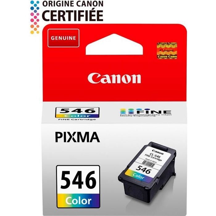 Cartouche d'encre originale Canon 8289B001 CL-546 PIXMA MG2250/2450 Noir Cyan/Magenta/Jaune