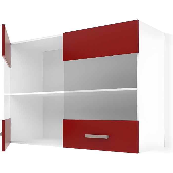 Meuble de cuisine Rouge PVC Verre Plastique Mélamine 80 x 31 x 55 cm